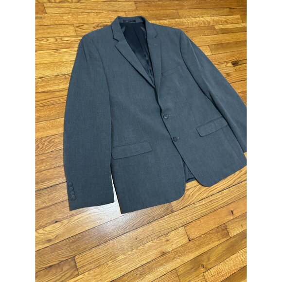 Van Heusen Mens Blazer Jacket Size 46R Gray 2 Button Flex Stretch Sport Coat - Picture 3 of 6